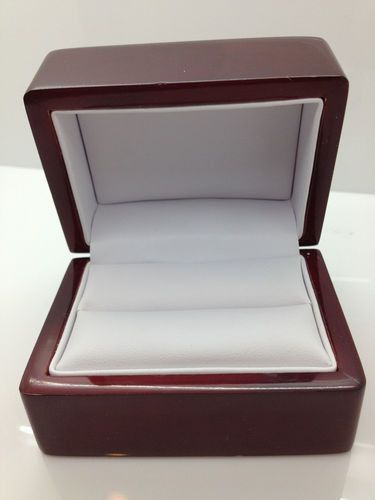 Cherry Rosewood Wood Wooden Double Ring Jewelry Box