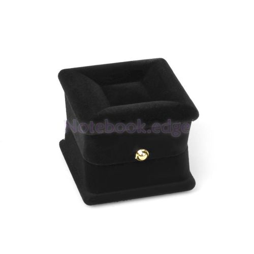 Black Square Velvet Ring Bracelet Cufflink Trinket Display Storage Box Case Xmas