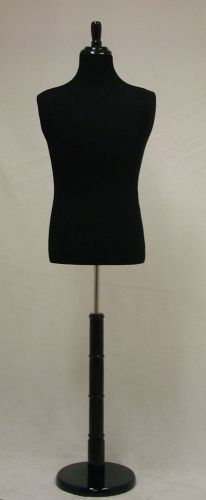 38&#034;33&#034;39&#034; TO 6 FT TALL BLACK MALE MANNEQUIN DRESS FORM + BLACK ROUND BASE