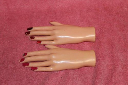 Practice manicure mannequin hand flexible fingers nail tech salon used for sale