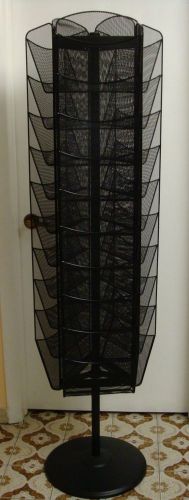 Safco 5577BL Onyx Rotating Mesh Magazine Stand Rack 30 Pockets Compartment