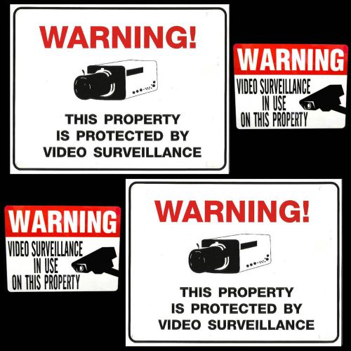 Lot of home spy security video surveillance in use camera warning signs+stickers for sale