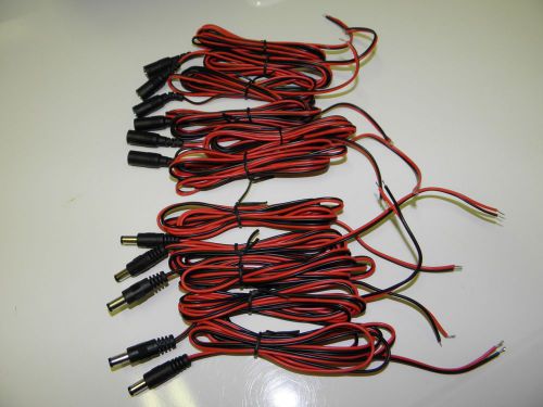 New 5 pcs CCTV each female and male DC pigtails, 5 foot