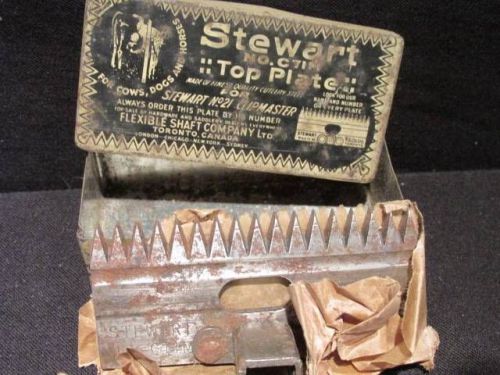 Stewart  C71M Top plated No 21 Clipmaster dog, cow, horse in original Metal box