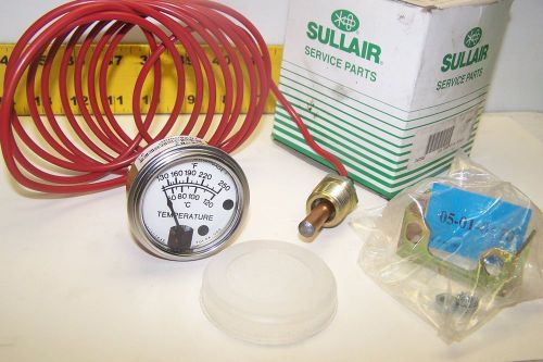 NEW SULLAIR 042582 TEMPERATURE GAUGE KIT DUAL SCALE 2&#034; FOR COMPRESSOR 10&#039; CORD