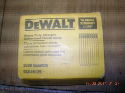 Dewalt 1-1/4-inch by 16 gauge straight finish nail 2,500 per box #dcs16125 for sale
