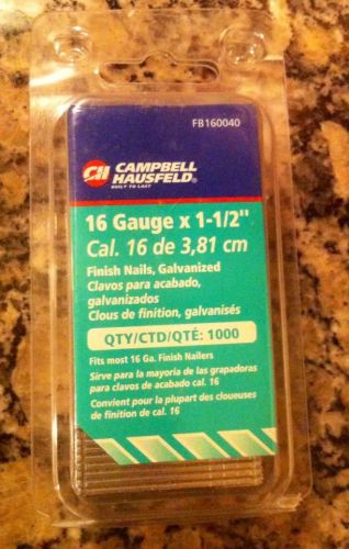 CAMPBELL HAUSFELD 16 GAUGE X 1 1/2&#034; GALVANIZED FINISH NAILS  1000 Qty