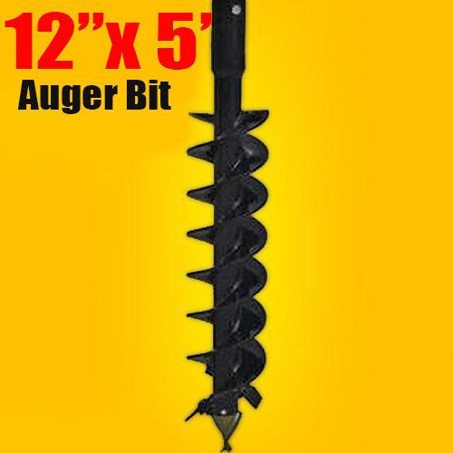 12&#034;x 5&#039; auger bit hdc 2&#034; hex, for difficult diggig conditions,made in usa for sale