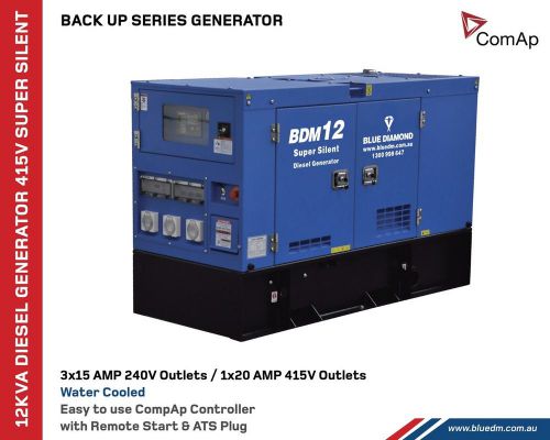 Back up 12KVA Diesel Generator Three Phase Site Power Workshop Power