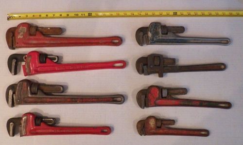 Pipe Wrenches - Lot of 8 - Ridgid, Olympia, Proto &amp; Fuller