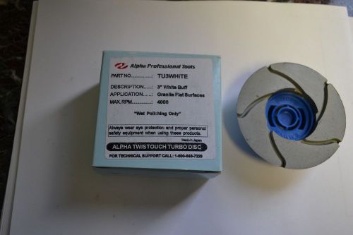 Alpha Professional Tools Twistouch Turbo TU3WHITE White Buff Disc