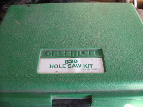 Greenlee 830 bi-metal hole saw kit conduit sizes 7/8-2-1/2&#034; with case for sale
