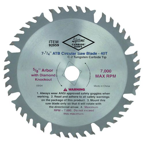 7-1/4 in., 40 ToothCarbide Tipped Novelty Combo Blade