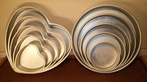 Commercial Cake Baking *10 Pan Set* Wilton Hearts and Rounds