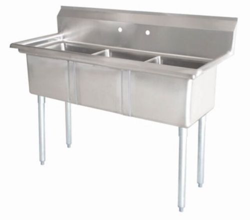 (3) Three Compartment 20&#034; X 35&#034; Commercial Stainless Steel Restaurant Sink NSF