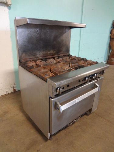 Heavy duty commercial  &#034;imperial&#034; natural gas 6 burners stove range  with  oven for sale