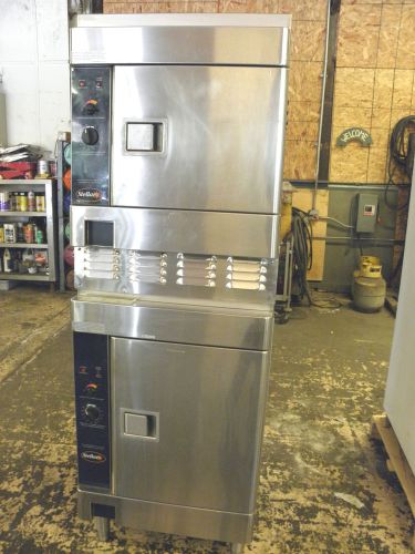 Stellar sirius nat gas 20 pan boilerless double convection steamer fish pasta for sale