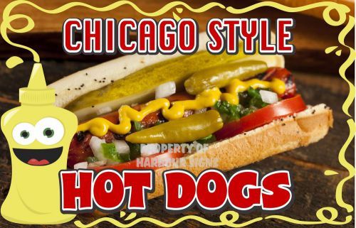 Chicago Style Hot Dogs Decal 8&#034; HotDogs Concession Food Truck Van Vinyl Sticker