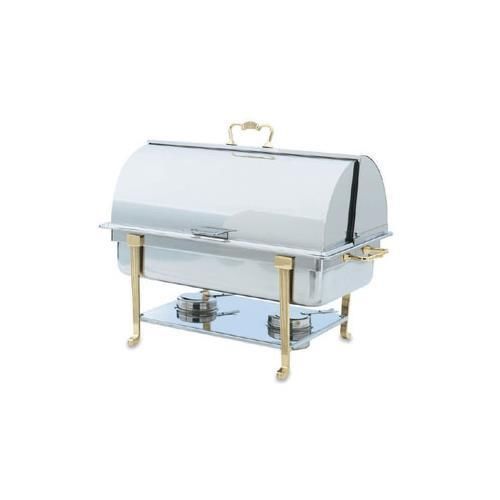 Vollrath 46051 Classic Design Full-Size Brass Trim Chafer w/ROLL TOP COVER