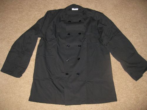 CHEF COAT NEW CHEFS JACKET 10 Button BLACK Thermometer Pocket 38 42 46 XL 2XL