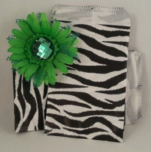 50  4x6 Zebra print paper Merchandise / Party/ Favor /Treat  / flat goodie Bags