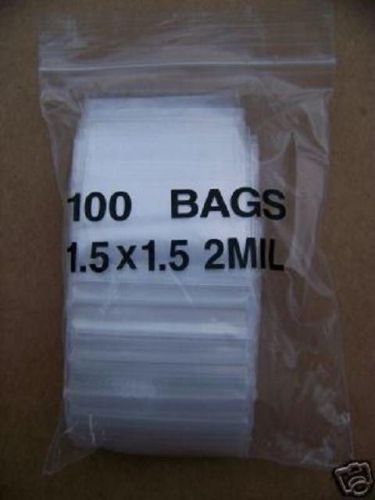 Plastic bag 1.5x1.5 zip lock clear small item poly 100 for sale