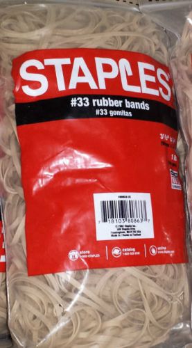New ! Staples #33 Rubber Bands Size #33 1 lb  3 1/2&#034; x 1/8&#034;