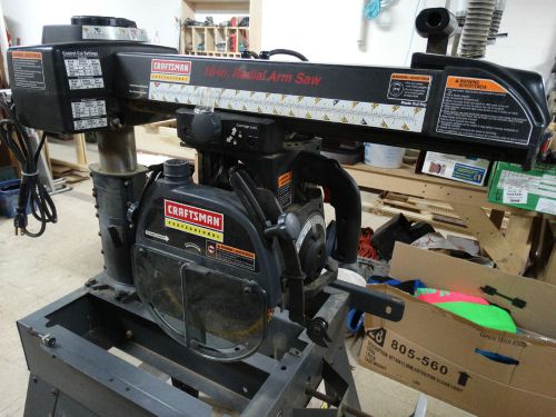 CRAFTSMAN 10&#034; HEAVY DUTY RADIAL ARM SAW MODEL 315.220380 WITH STAND EXCELLENT