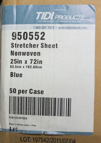 Case/50 Fitted Stretcher Sheets Blue 25&#034;x72&#034; Tidi Products # 950552