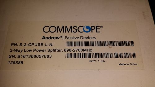 S-2-cpuse-l-ni  two-way low power splitter, 698–2700 mhz rf pim commscope for sale