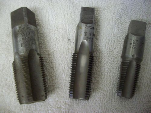 ACE pipe thread bolt tap die machine tool set  3/4&#034;  1/2&#034;  3/8&#034; EXCELLENT!!