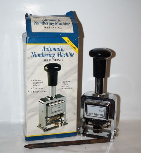 Rogers 04213 Numbering Automatic Machine PRO STAMP,  Self-Inked, 6 Wheels