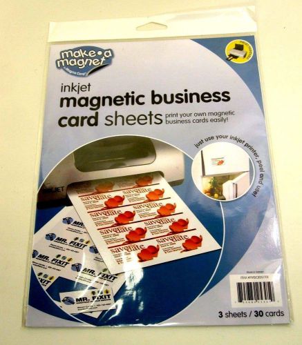 Inkjet Magnetic Business Card Sheets Print Your Own 30 cards Magna Card NIP
