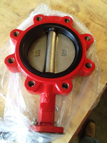 6&#034; inch mosher-flo butterfly valve, di disc, lug style w/ handle, new! for sale