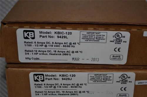 ONE NEW KB POWER KBIC-120 DC VARIABLE SPEED MOTOR CONTROL KBIC120