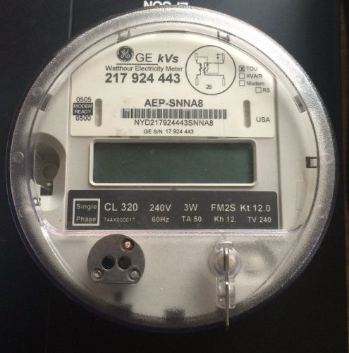 GENERAL ELECTRIC (GE) WATTHOUR METER (KWH), 240V SINGLE PHASE