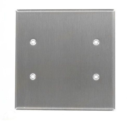 Leviton 84125-40 2-Gang No Device Blank Wallplate  Oversized  Box Mount  Stainle