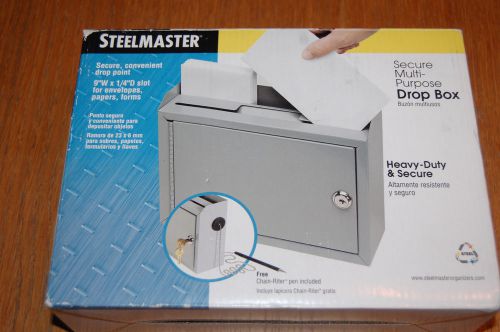 Steelmaster Secure Drop Box Grey Lockable Wall Mount Multipurpose NEW 22258DBGY