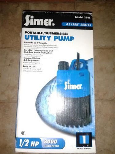 Simer submersible sump pump for sale