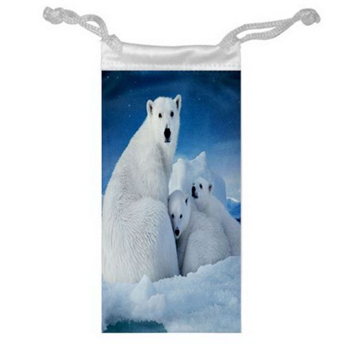 Arctic Polar Bear Jewelry Bag or Glasses Cellphone Money for Gifts 3&#034; x 6&#034; NEW