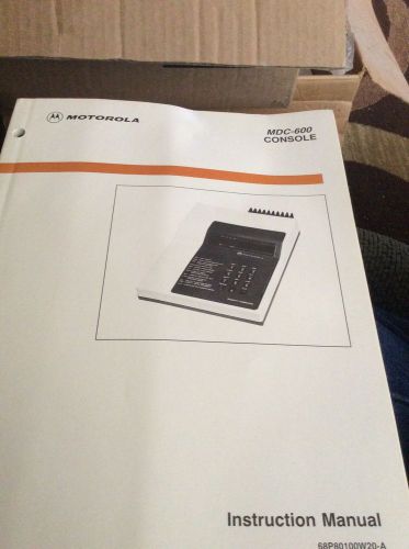 Vintage Motorola Mdc-600 Console Manual