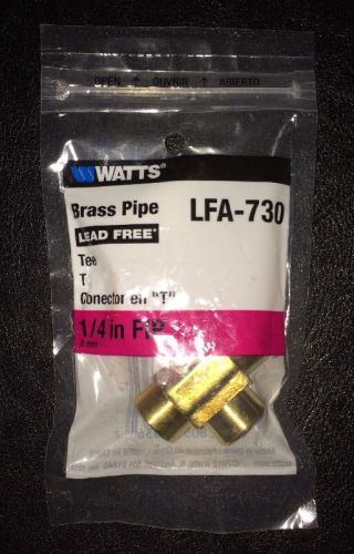 Watts lfa-730 brass pipe t connector 1/4&#034; in fip new sealed for sale