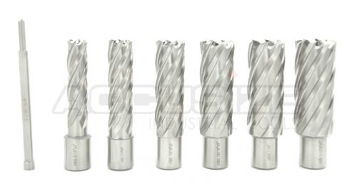 7 pcs 9/16&#034; to 1-1/16&#034; hss annular cutters, 2&#034; cutting depth with pilot pin, #q1 for sale