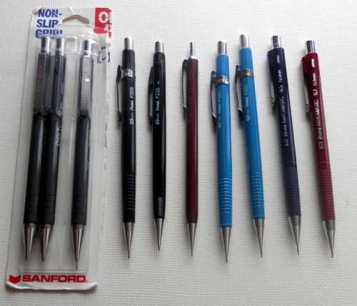 Lot of 10 Vintage Pentel Sanford Berol Mechanical Pencils JAPAN 351E 0.5 &amp; 0.7