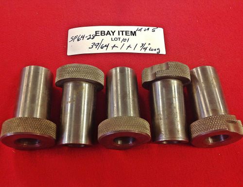 Acme sf-64-28 slip-fixed renewable drill bushings 39/64 x 1 x 1-3/4&#034;  lot of 5 for sale