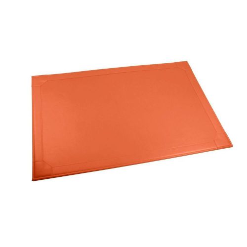 LUCRIN - Desk pad with border 23.8 x 16 inches - Smooth Cow Leather - Orange