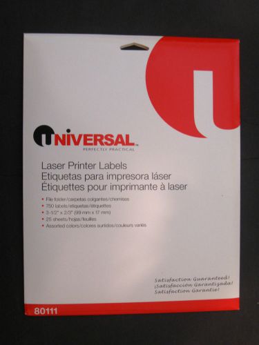 Universal® Office Poducts 80111 Laser Printer File Folder Labels, 2/3 X 3-1/2,