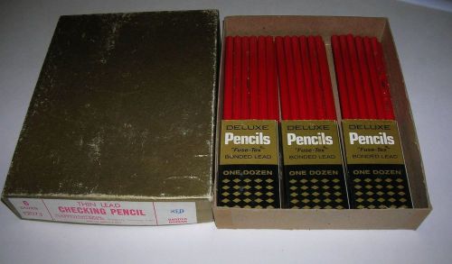 Vintage Box Thin Lead Red Checking Pencils Nappco National Pencil Co. Tennessee