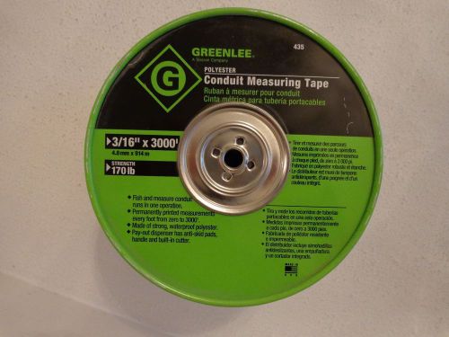 Greenlee polyester conduit measuring tape 3/16&#034; x 3000 ft 170lb strength 435 for sale