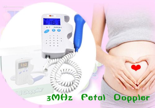 Fetal Doppler 3MHz w Color LCD Back Light &amp; Health and Listen to Baby heart beat